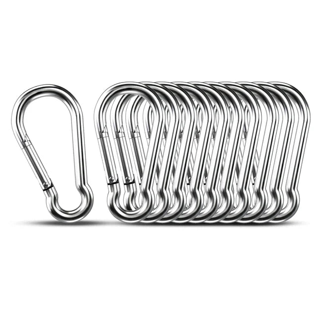1.57inch Mini M4 Stainless Steel Spring Snap Hook Heavy Duty Locking Small Carabiner Clip for Climbing Hiking Camping Fishing