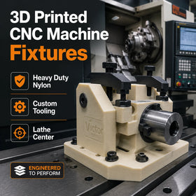 Heavy Duty 3D Printed Victor CNC Machine Fixtures with Nylon Material Custom Tooling for Lathe Center