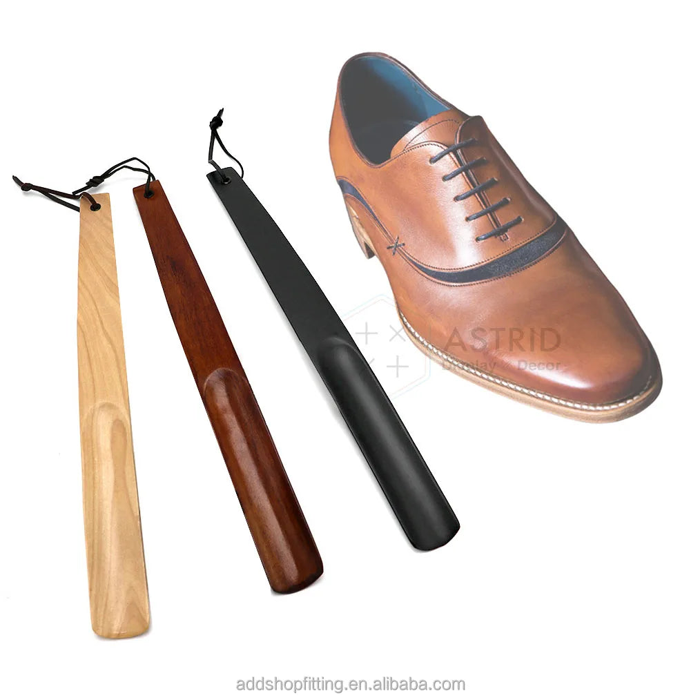 Custom Logo Eco-Friendly for 4-Color Wooden Shoe Horn Retail Display Simple Style Shop Showcases Packed Cartons