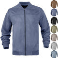 Bangladesh CN Factory Price Custom Logo Embroidery Men's Suede Stand Collar Zip up Jacket Custom Logo Casual Bomber Jacket MegaBDM