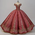 Jancember WC035 Generous Red Empire Sequins Short Sleeve Evening Women's Dresses