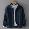 RNSHANGER Autumn 70% Ramie 30% Cotton Men's Jacket Simple Casual Solid Color Snap Button Breathable Jacket Trendy Basic Coat MegaBDM