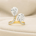 Customizable Fine Jewelry Engagement Ring 925 Sterling Silver 14K Yellow Gold 6.00 Carat Pear Cut Moissanite Diamond IGI
