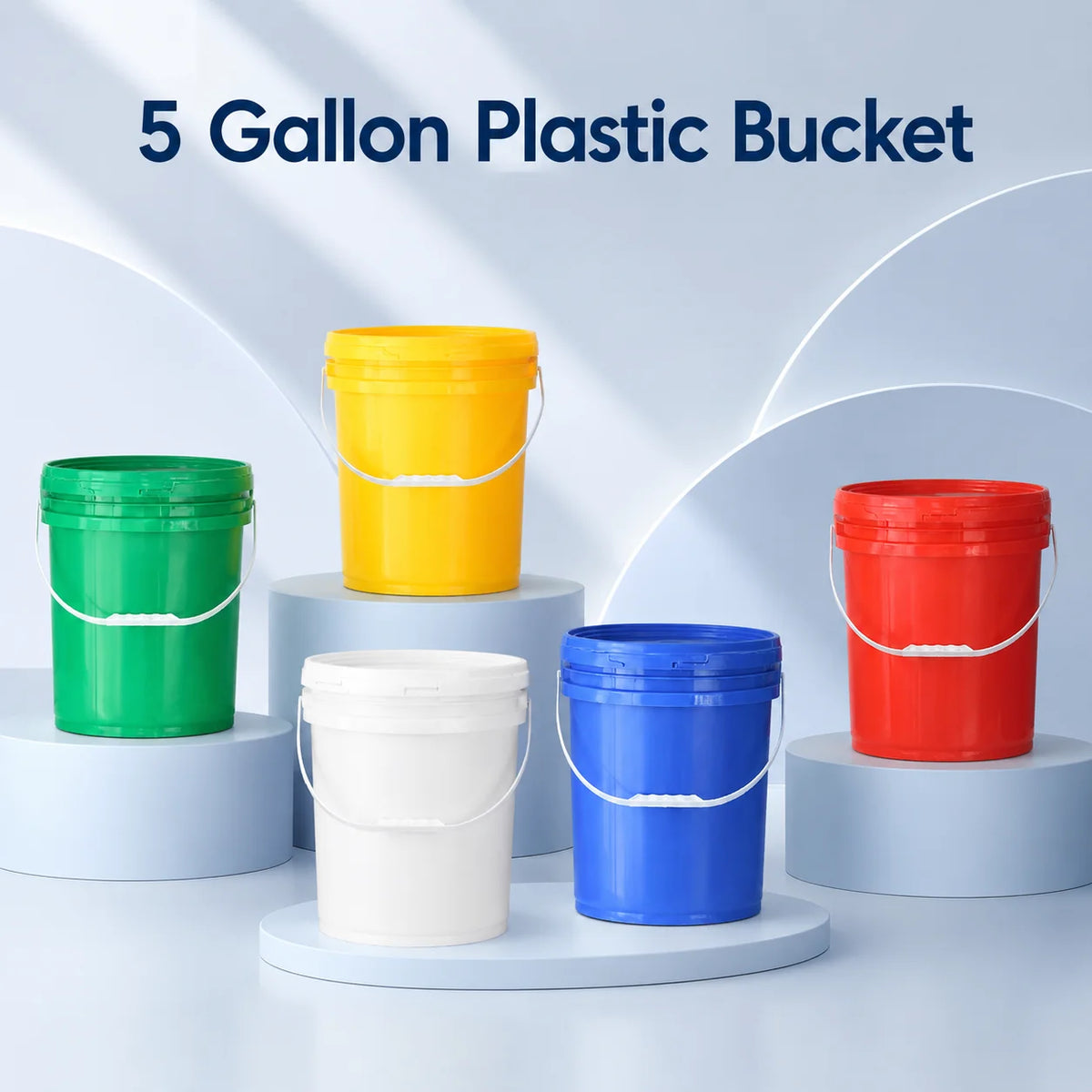 Factory Wholesale Recyclable Heavy Duty Plastic Bucket with Lid 5 Gallon Paint Bucket 18L 20 Liter Pail for Chemical Packaging MegaBDM