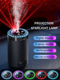 Rechargeable car aroma diffuser, aromatic essential oil, colorful lights, romantic starry sky lights, bedroom gift