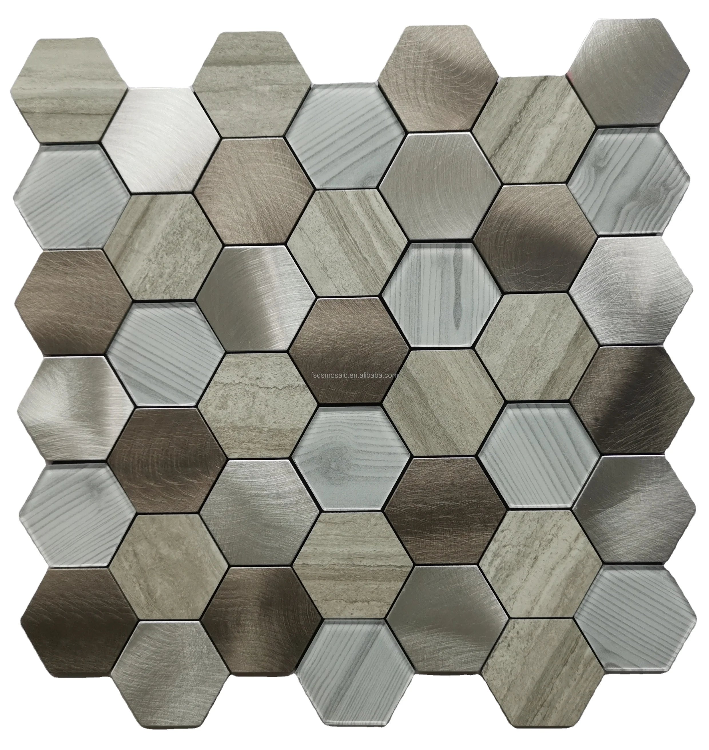 Peel and Stick Backsplash Mosaic Tiles Diy 300*300mm Interior Design Good-looking Irregular Shape Metal Mosaic Tile