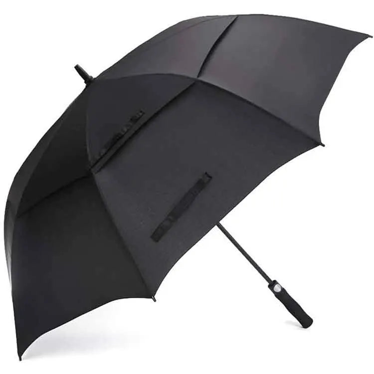 34 Inch Windproof Golf Umbrella Factory Wholesale Custom Golf Umbrella with logo Light Blue Checker Golf Umbrella