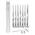7-in-1 Model Scribe Tool with 7 Blades (0.1/0.2/0.4/0.6/0.8/1.0/2.0mm) for Gundam Resin Carved Scribing & Cutting