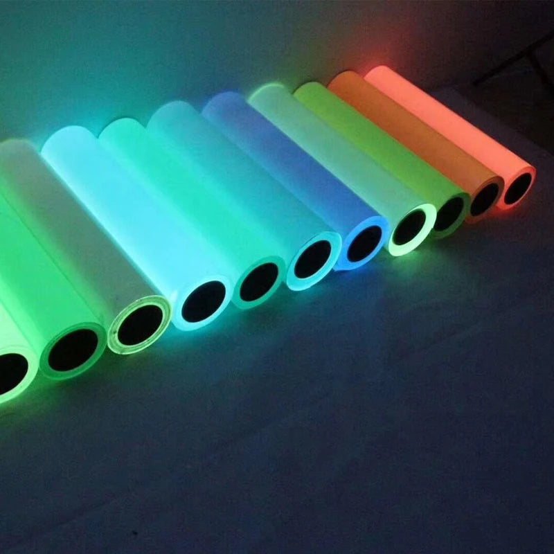 Vinyl Supplier Vinil Textiles Textil Iron on Holographic Light Luminous 0.5*25m Ro Glow in the Dark Heat Transfer Vinyl Roll