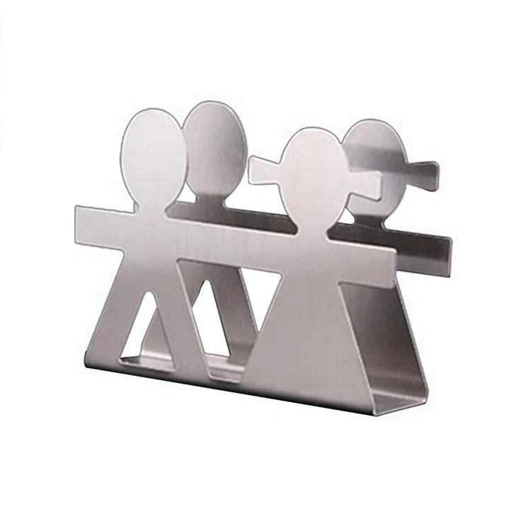 Custom Boy Girl Shape Stainless Steel Metal Napkin Holder for Wedding Decoration Tissue Holder