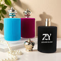 Luxury 100ml Empty Glass Perfume Bottle Velvet Flocked Finish with Electroplated ABS Crown Cap & Continuous Fine Mist Sprayer MegaBDM