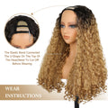 Wholesale Ombre Blonde Synthetic Hair V Part Wig Machine Made U Part High Temperature Fiber Glueless Bouncy Yaki Kinky Curly Wig MegaBDM