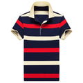 Oem Customized logo Design Fashion 2024 Men's Men's Striped Embroidery Reverse Collar  Half Sleeve Top Trend Polo Shirt