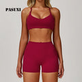 PASUXI Women Seamless Yoga Set 2 Piece Plus Size Gym Fitness Crop Top Leggings Wholesale Activewear