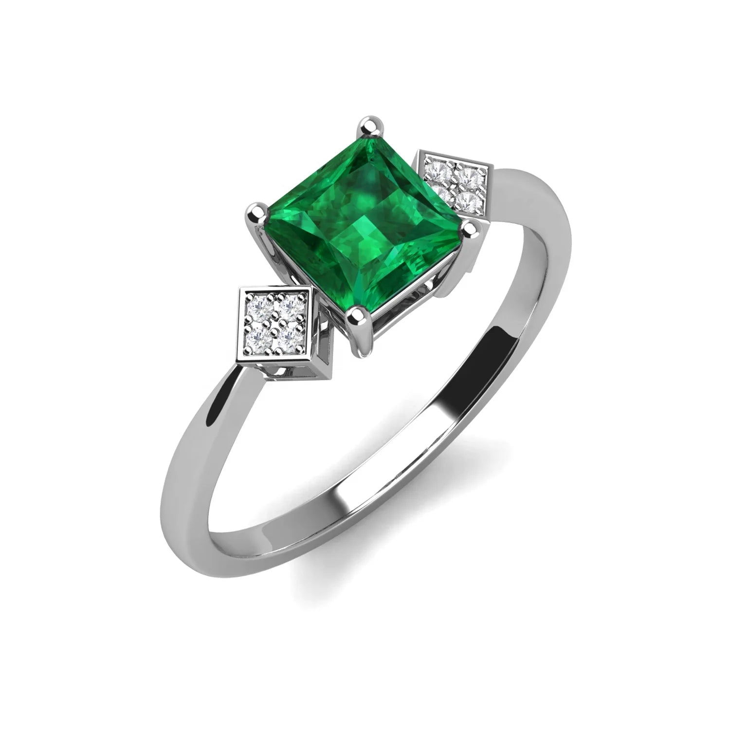 Joyas De Mujer 2022 Anillos De Plata 925 Cushion Cut 1.25 Carat Green Emerald Engagement Ring for Women Destiny Jewellery