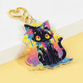 Custom Holographic Star Acrylic Keychain Clean UV Printed Mirror Phone Charm Anime Rainbow Cartoon Glitter Epoxy Acrylic Stand