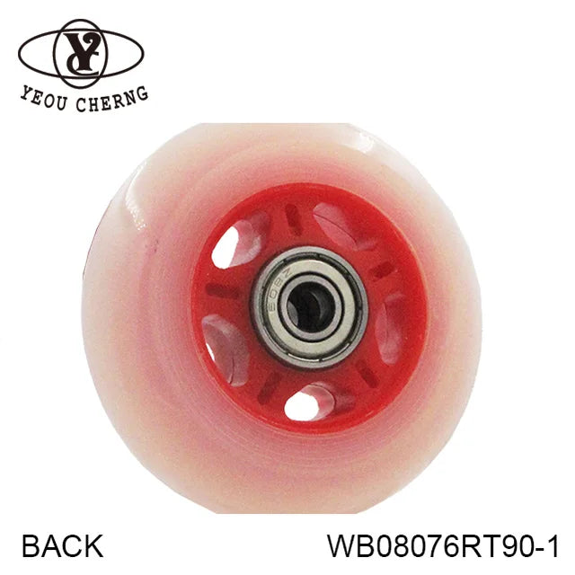 YEOU CHERNG Scooter Wheel 76mm Polyurethane Ball Bearing Wear-Resistant WB08076RT90-1 Kick Scooter Parts MegaBDM