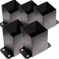 Iron Post Base Brackets Heavy Duty Powder Coated Post Anchor Matte Black Modern Pergola Pavilion Deck Railing Support MegaBDM