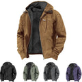 OEM Custom Logo Men's Winter Parka Hooded Fleece Lined Long Coat Zip Pocket Casual Canvas Outerwear Jacket Plus Size Feature MegaBDM