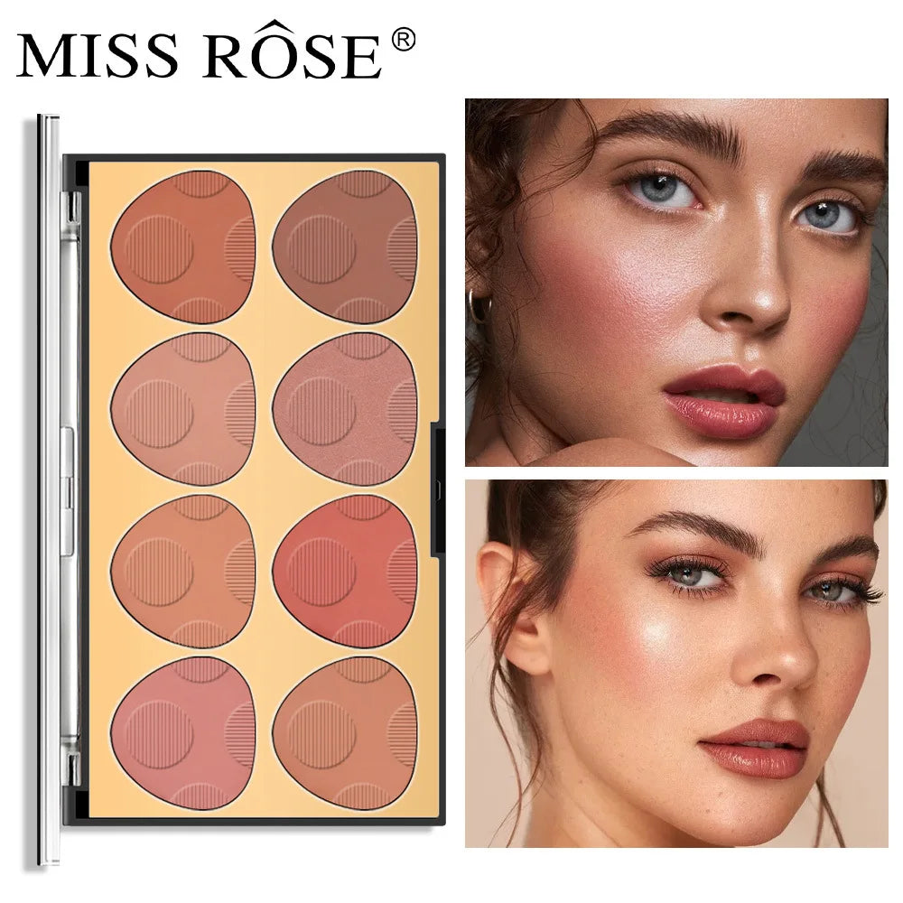 Gold Edition Pearlescent Slightly Tipsy Blush Powder Compact Brightening Matte 8 Colors Contouring Blush Palette MegaBDM