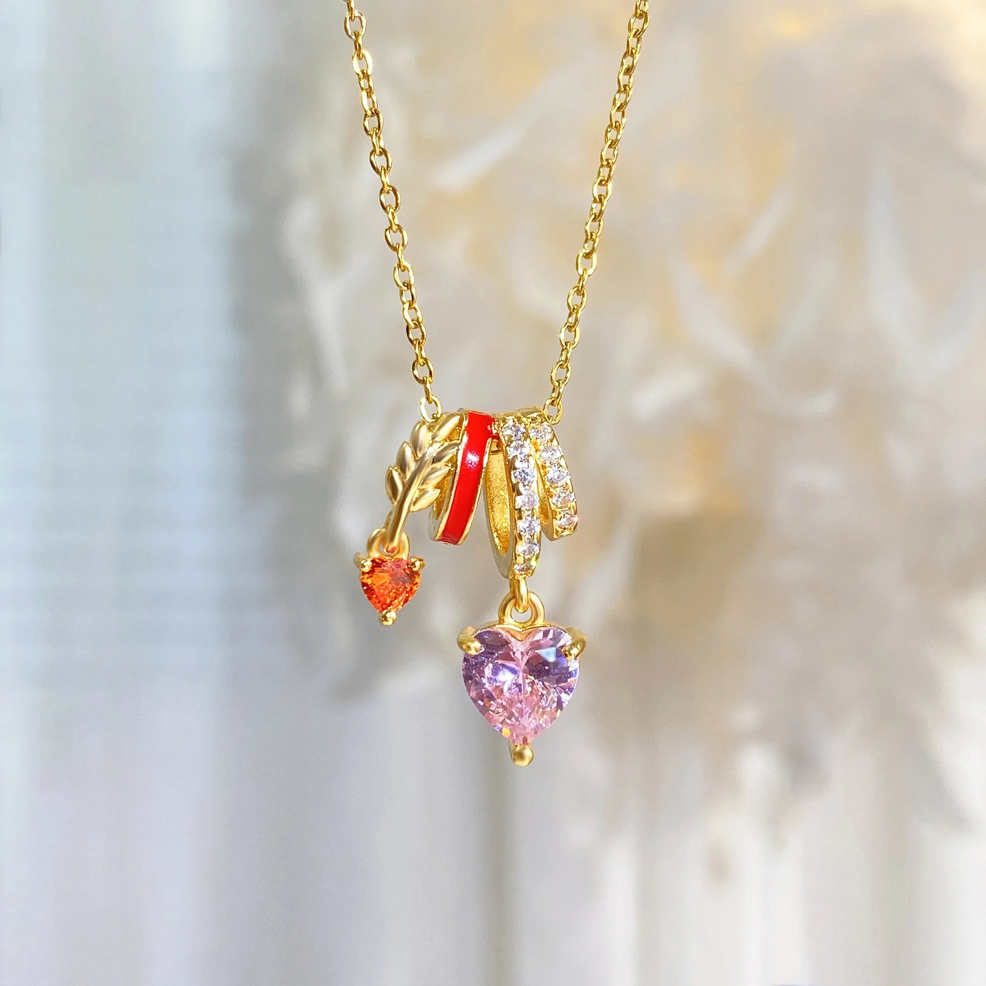 Stainless Steel Shiny Zircon Geometric Trendy Cute Delicate Tiny Charms Fashion Jewelry Pendant Necklaces