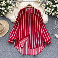 Autumn Full Sleeve Casual Blouses Women Striped Shirts Ladies Casual Tops Clothes Women Wholesale
