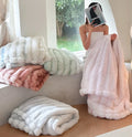 Home Textiles Dyeing Throws Faux-Rabbit Fur Plush Blanket for Winter Super Soft Hand Feel Skin-Friendly Blanket 3 Kg Tie-Dye