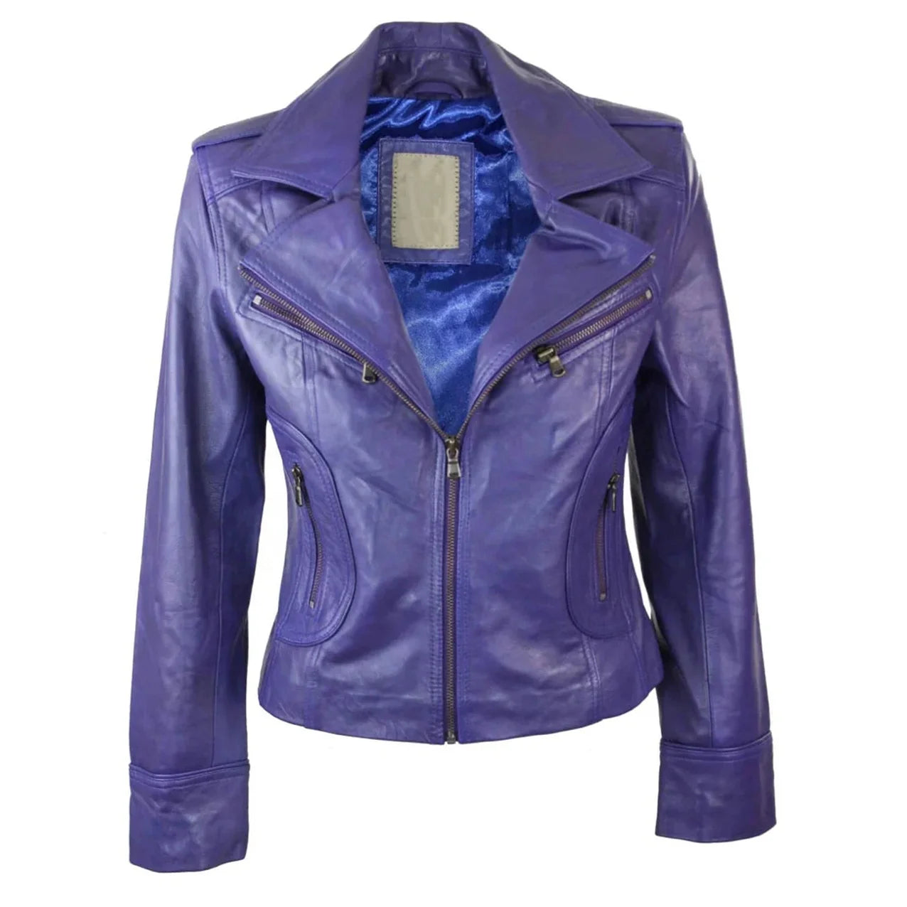 2026 New Fashion Custom Logo Design Over Sized Loose Women Real Leather Jacket Custom Wholesale Winter Biker Leather Jacket