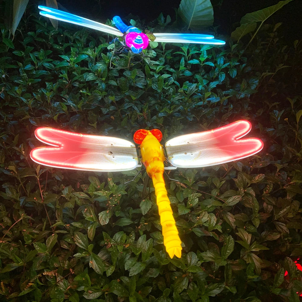IP65 outdoor Parks planning creative products 3d christmas decorations led dragonfly light garden party event decor led