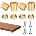 Cone-shaped Brass Cutting Board FeetChopping Board Feet Set With Silicone Nonslip PadsBrass Washers(4PCS)