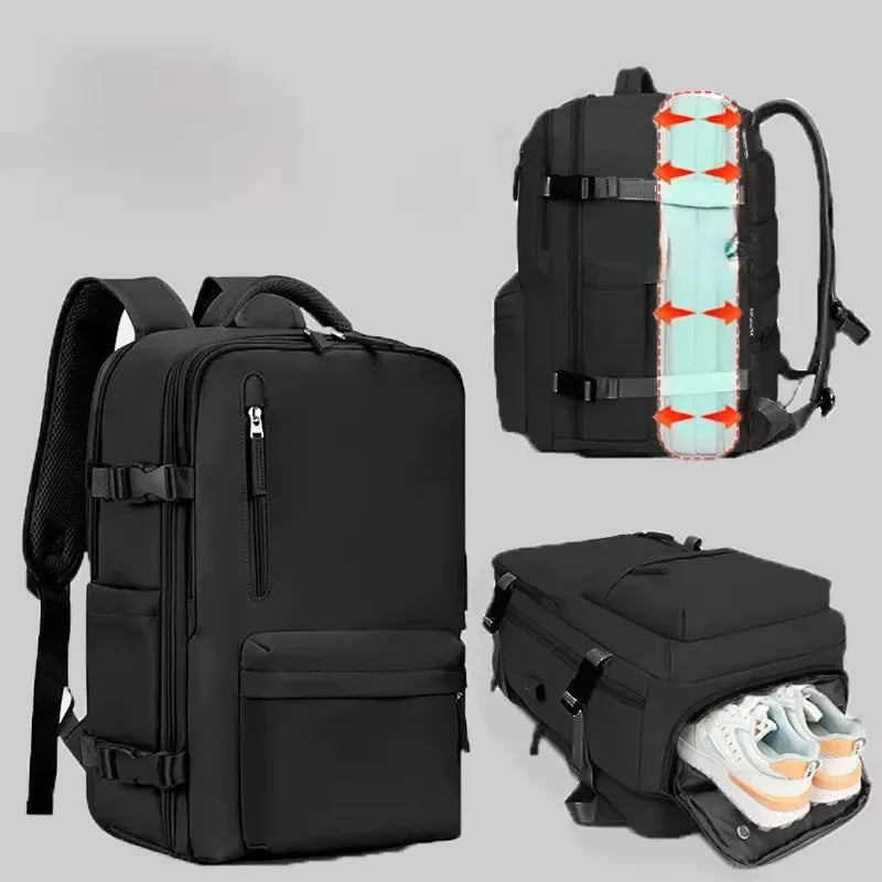 EasyJet Ryanair Carry-On Compatible Women's USB Backpack Large Capacity Water Resistant Anti-Theft Oxford Zipper Closure