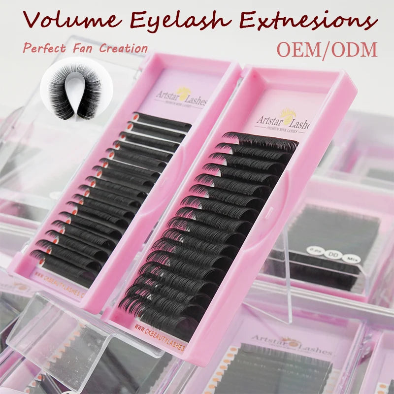 Artstar Wholesale Premium Cashmere Lash Extensions Supplies Individual Volume Lash Trays Private Label Eyelash Extensions