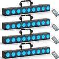 U`King 4PCcs 36W Wall Washer Lights DMX Remote Control 9X4W RGB LED Stage Wall Washer Bar Light for DJ Wedding Party MegaBDM
