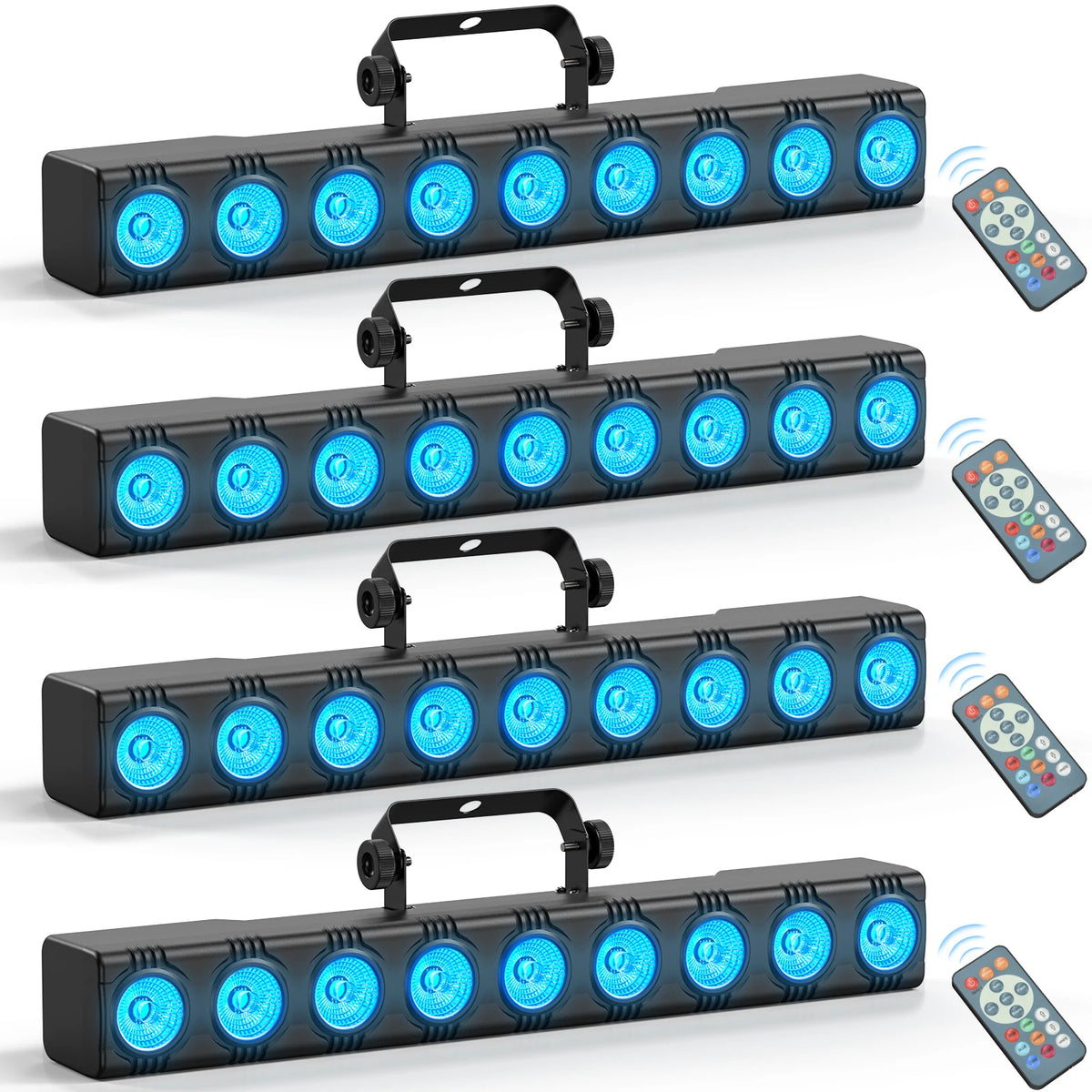 U`King 4PCcs 36W Wall Washer Lights DMX Remote Control 9X4W RGB LED Stage Wall Washer Bar Light for DJ Wedding Party MegaBDM