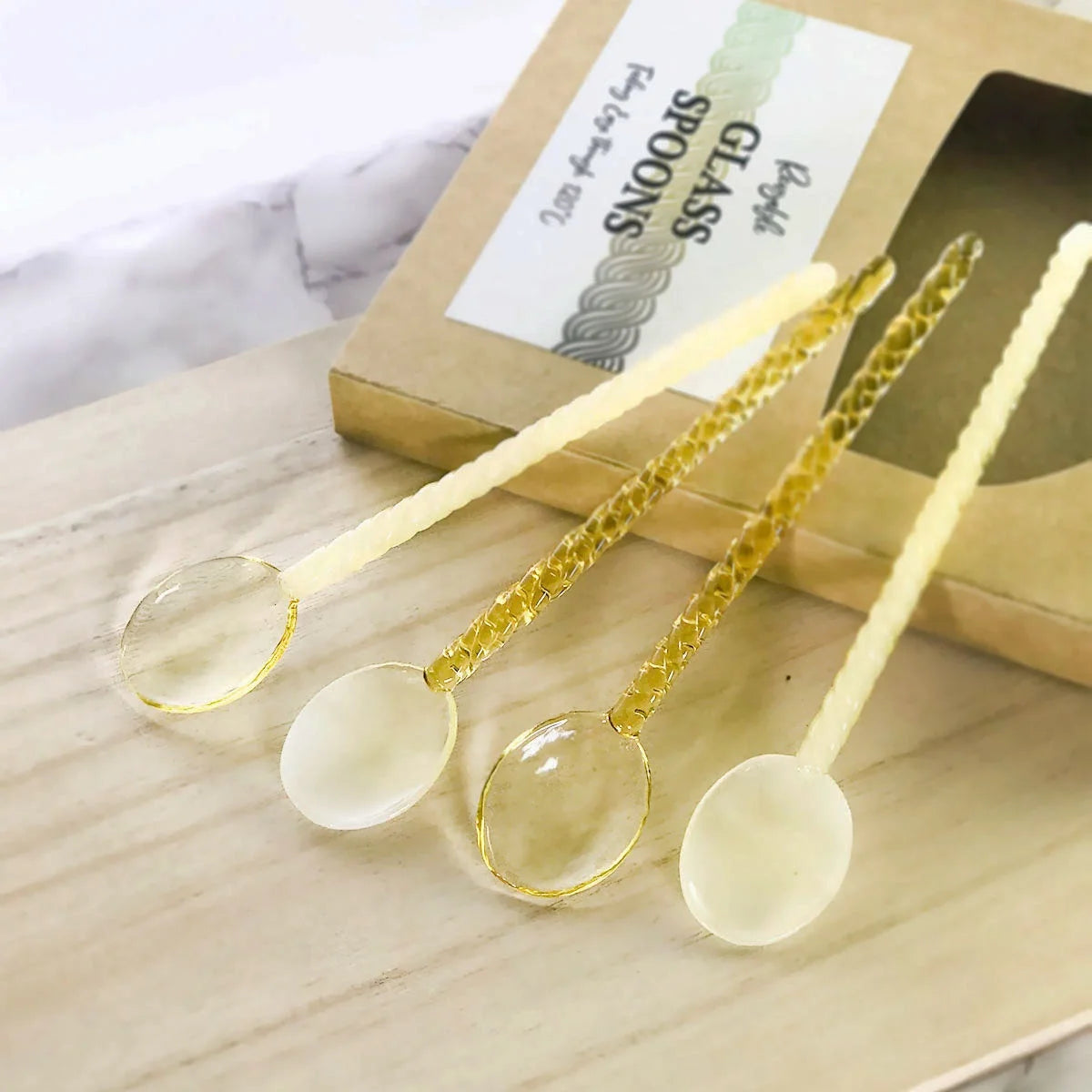 Borosilicate Glass Wedding Spoon-Multi-color Eco-Friendly & Durable Tableware Utensil