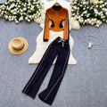 Casual Sport 2 Piece Set for Women Top And High Waist Set American Clothing Wholesale