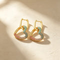 QIKU New Arrival Heart Shape Drop Earrings Copper Cubic Zircon Inlay Crystal Wedding Party Jewelry Gift Wholesale Dropshipping