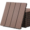 China Made Interlocking Anti-Slip Modern Brushed Fireproof Eco-Friendly Outdoor DIY WPC Decking Tiles Floor Paving for Garden