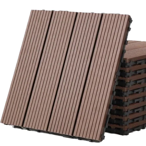 China Made Interlocking Anti-Slip Modern Brushed Fireproof Eco-Friendly Outdoor DIY WPC Decking Tiles Floor Paving for Garden