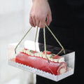 Best Selling Wholesale Transparent Cookie Packaging Box with Rope Bakery Bread Pastry Disposable Food Luxury Cake Packaging Box