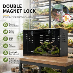 Wholesale Modern PVC 12x12x18 Custom Crested Gecko Breeding Box Houses Reptile Enclosure Flat Pack Shipping Cost Saving
