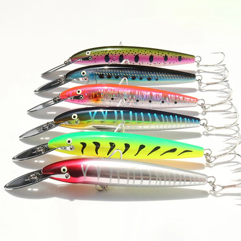 147mm 42g Ocean Boat Fishing Deep Sea Artificial Hard Lure ABS Minnow Fishing Lure Sinking Minnow Lure for Culter Alburnus Perch