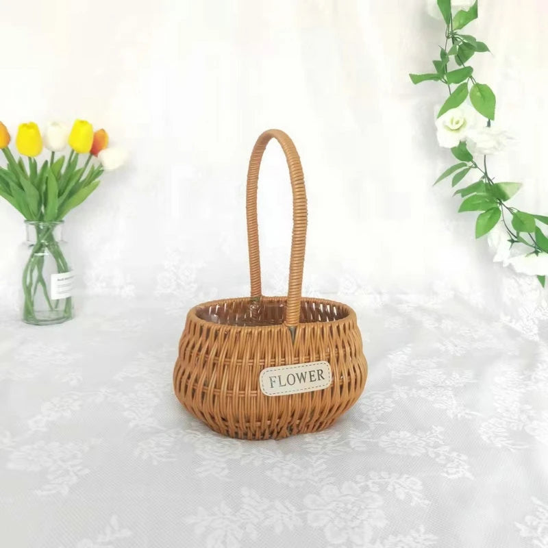 Hot-selling Customizable Label Gift Baskets: Rattan Multifunctional Flower Baskets