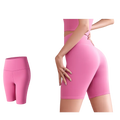 Oem Customized logo Design Peach Fitness Sports Running Tight High Waist Elastic Solid Sports Gym Yoga Short Leggings MegaBDM