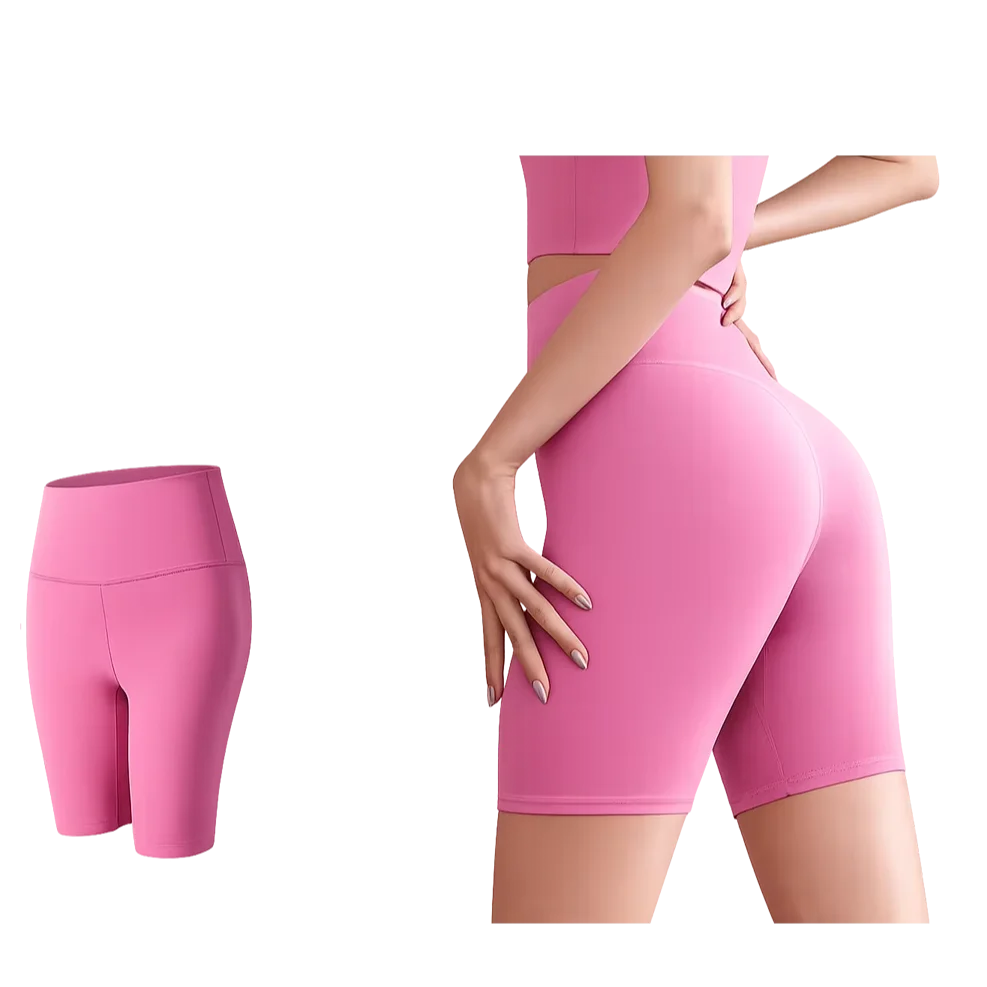 Oem Customized logo Design Peach Fitness Sports Running Tight High Waist Elastic Solid Sports Gym Yoga Short Leggings MegaBDM