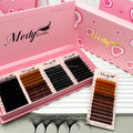 MEDYLASH 0.03 Colored Custom Velvet Cashmere Lash Trays Wholesale Individual Dark Brown Eyelash Extensions Trays Private Label MegaBDM