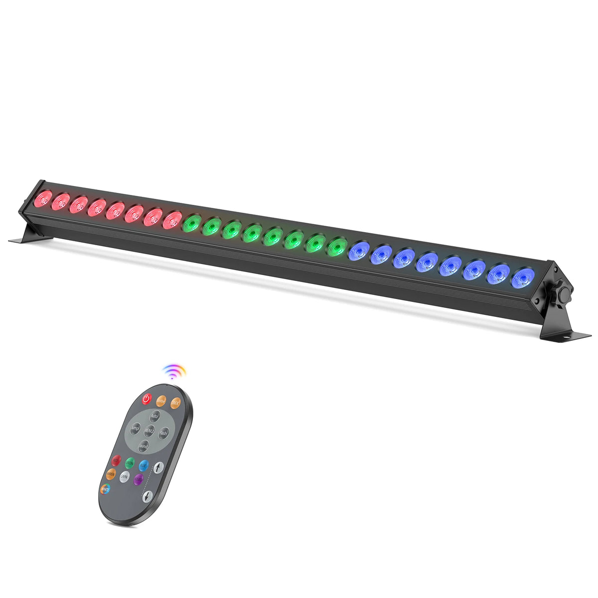 U`King 60W Wall Washer Lights DMX Remote Control 24X3W RGB LED Stage Wall Washer Bar Light for DJ Wedding Party MegaBDM