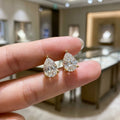 Exquisite Pear VVS Lab Created Diamond Bezel Solitaire Stud Earring Custom14K Gold Synthetic Diamond Earring Fine Jewelry MegaBDM