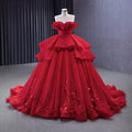 Jancember 231054 Classic Sleeveless Appliqued Flower Puffy Ball Gown Evening Dresses