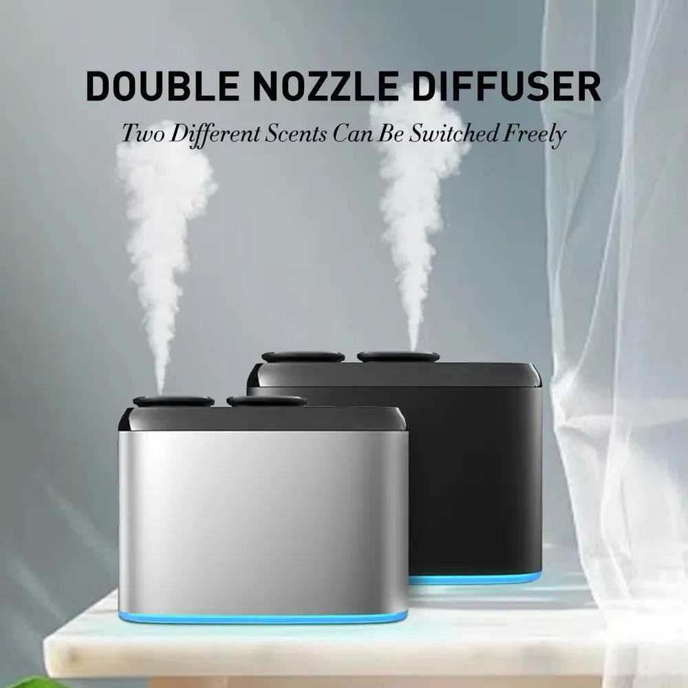 NAMSTE Dual Nozzle Aroma Diffuser Smart Timer Electric Perfume Oil Diffuser Aluminum Scent Nebulizer Diffuser Air Humidifier